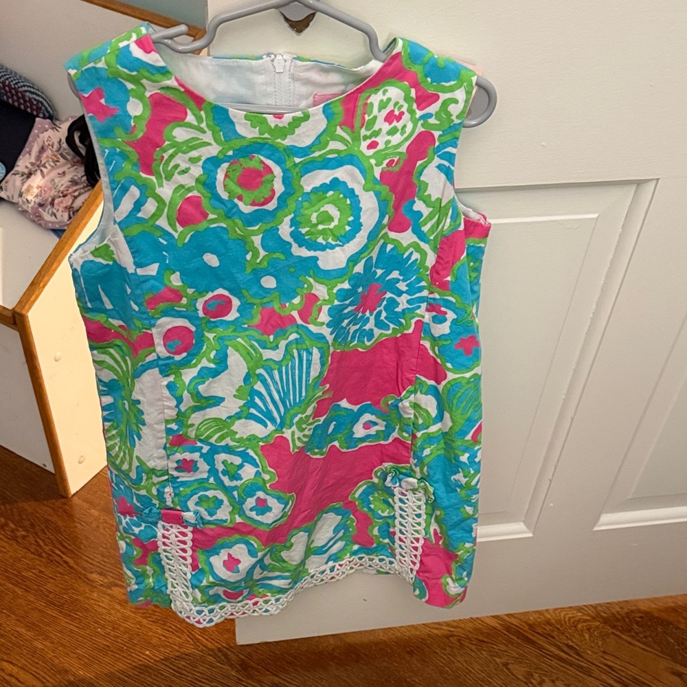 Lily Pulitzer  Colorful Sleeveless Dress with Lace Trim